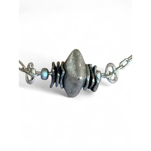 Reimagined Handmade Hoop Earrings and Bracelet Set - Picture 4 of 6